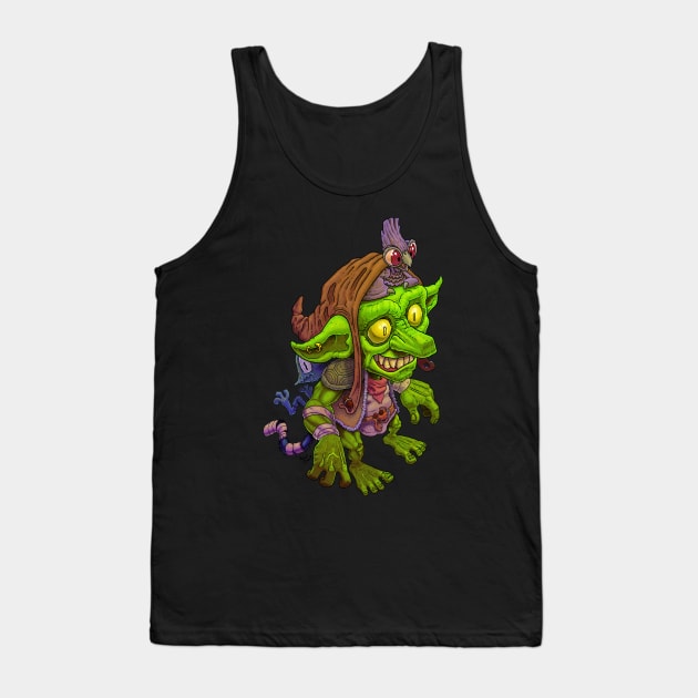 Cute and ugly little goblin with some animal friends. Tank Top by JENNEX